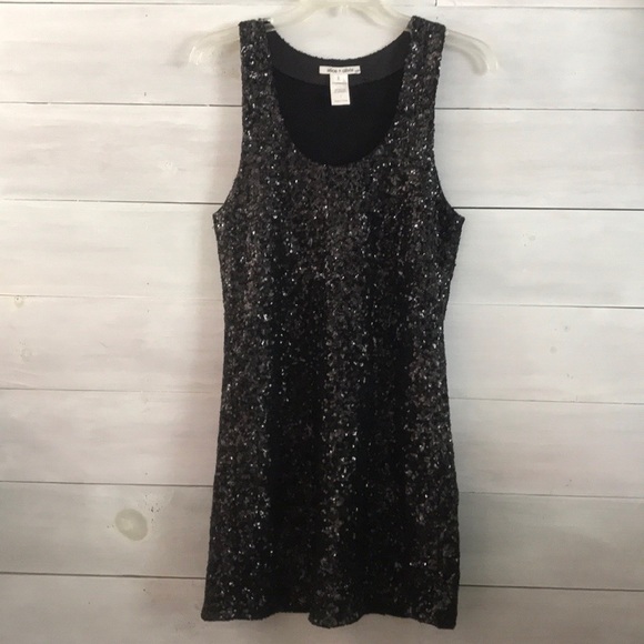 alice and olivia black sequin dress